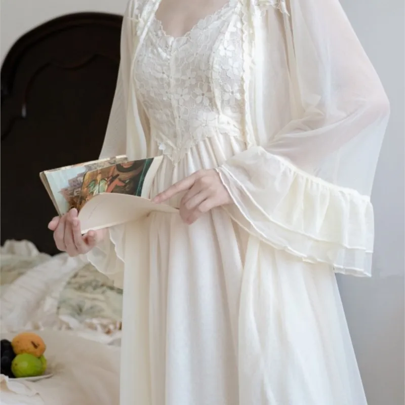 

Wedding Tie Morning Gowns Female Bridal Sense Niche Light Dress Nightgown Nightdress Style