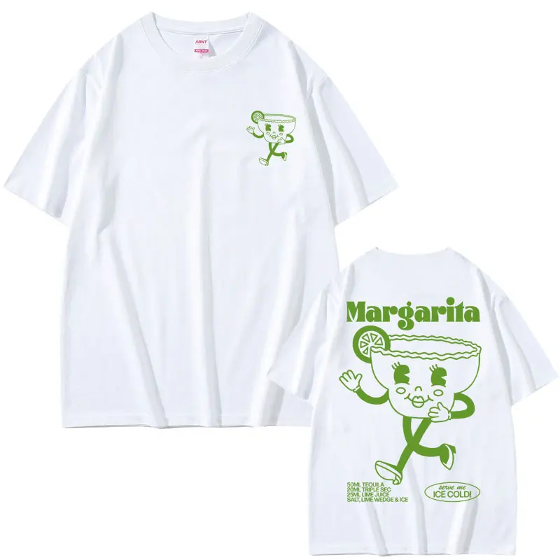 Funny Margarita Cocktail Graphic T Shirts Men's Vintage Cartoon Oversized Tshirt Men Women Casual Harajuku T-shirt Short Sleeve