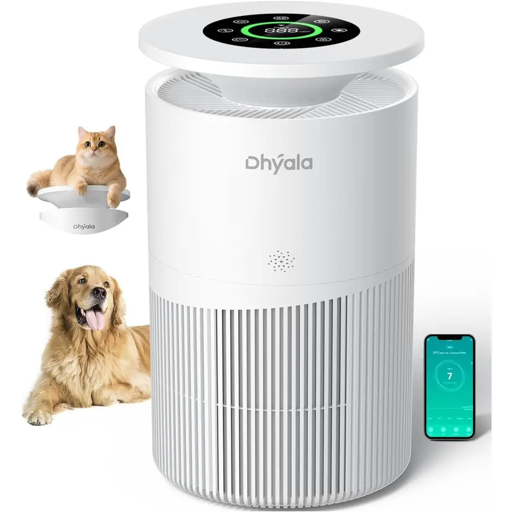 Large Room Air Purifier: H13 HEPA, Smart Wi-Fi, 360° Intake, Auto Mode, Pet & Odor Control, Ultra Quiet