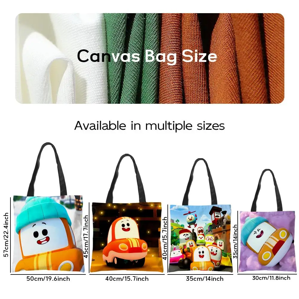 Storage Bags Aesthetic Canvas School Shoulder Bag Lightweight Grocery Shopping Bag Anime Cartoon G-Go! Go! Cory Carson