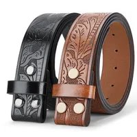 3.8cm Belts Without Buckle Pu Leather Belt Body No Buckle Strap for Smooth Buckle Belt High Quality Male Belts