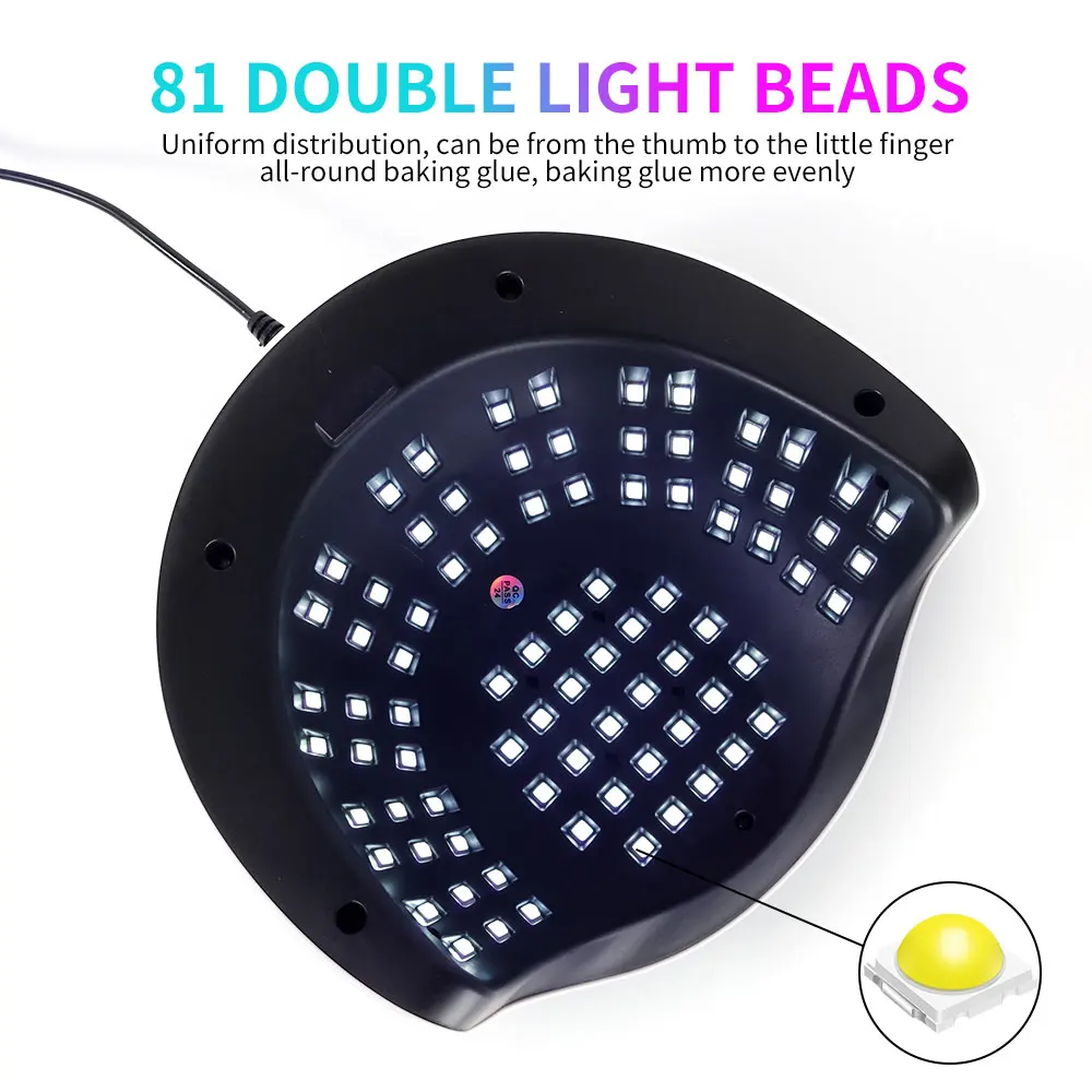 SUN X27 MAX Professional UV Nail Art Lamp with 81 LEDs 4 Timer Settings Auto Sensor Gel Nail Polish Curing Nail Art Lamp