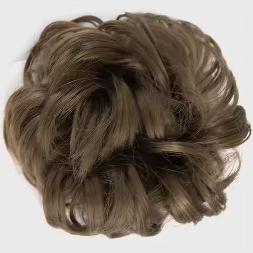 Azqueen Synthetic Messy Bun Chignon Donut Gary Brown Color Hair Bun Pad Elastic Hair Rope Rubber Band Hair Extensions - Image 10