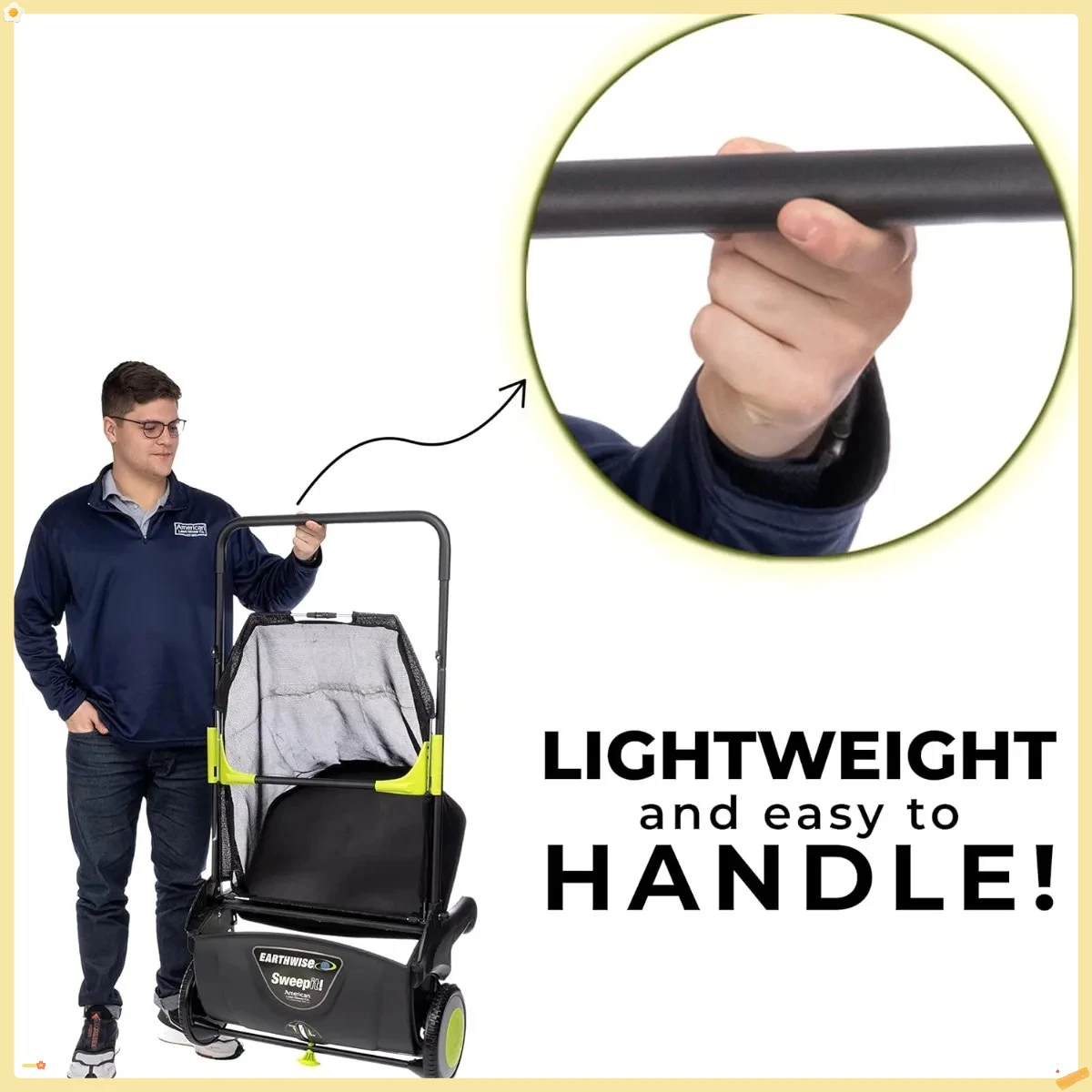 Paquete de barredora de césped con empuje de hojas y césped de 21 pulgadas de ancho, bordeadora y cortadora de malas hierbas, 2 baterías y cargador