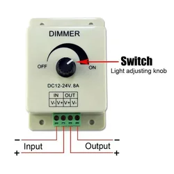 Manual Dimmer LED Dimmer For LED Stripes Lamps Lighting Parts Silver To Grey Stepless Controller 12V-24V Brightness