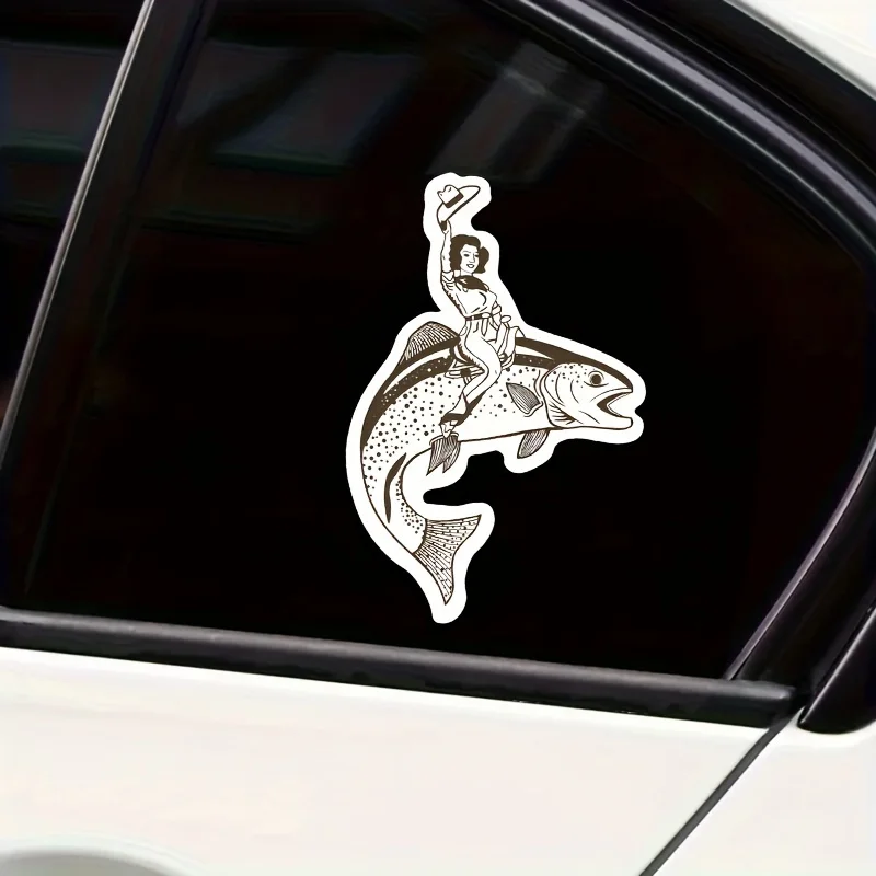 

1pc Fishing Enthusiast Matte Vinyl Sticker for Car Laptop Helmet