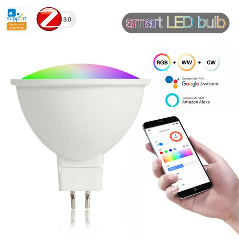 

eWelink Zigbee3.0 Smart Light Bulb E27/E14/E12/GU10/MR16 RGB CW Dimmable LED Lamp For Alexa Google Home Alice Control