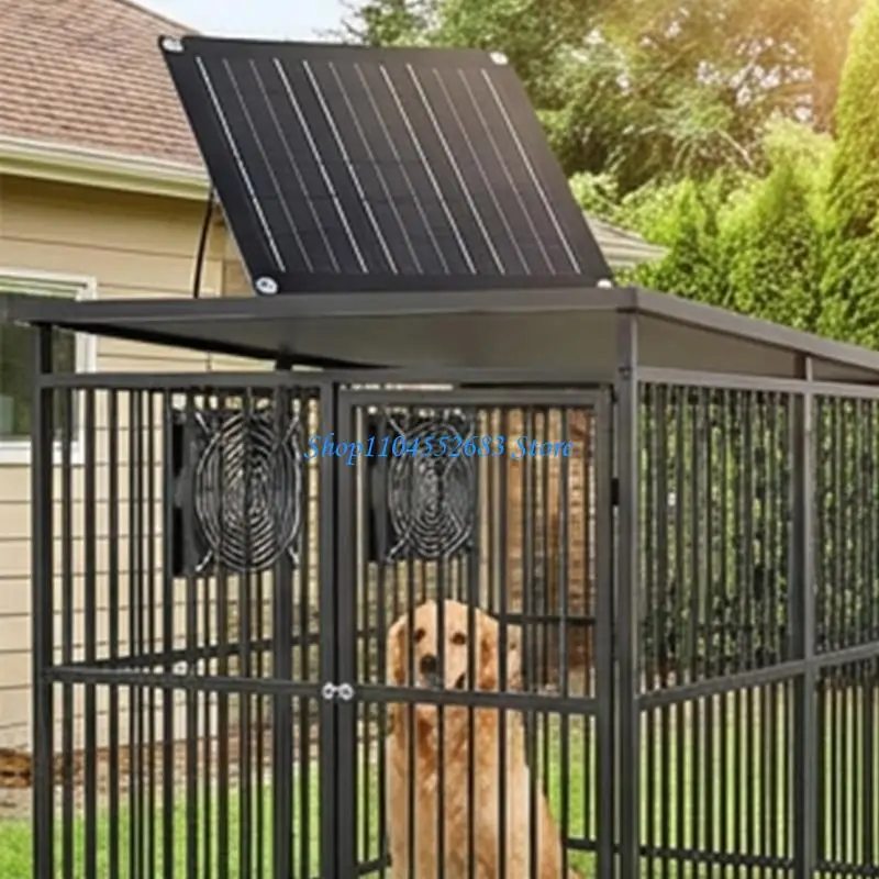 

Y6GD Energy Saving Solar Power Fan Air Freshening 15W for Pet Houses Camping Use
