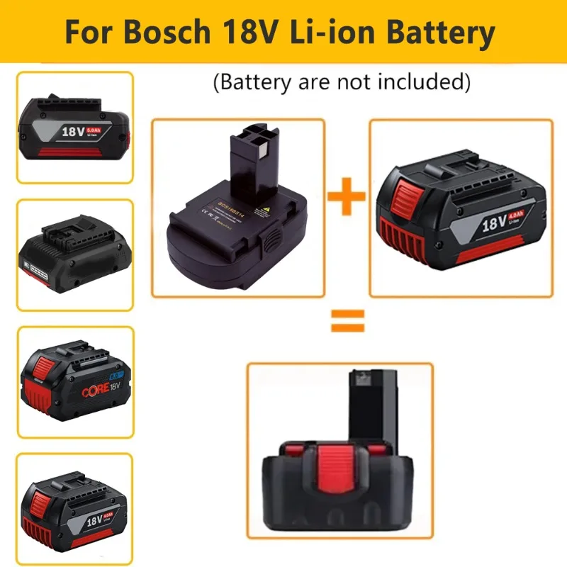 Converter Compatible for PST,PST14.4V Cordless Tool BOS18BS14 Power Tool Battery Adapter Converter for BAT609 18V Li-ion Battery
