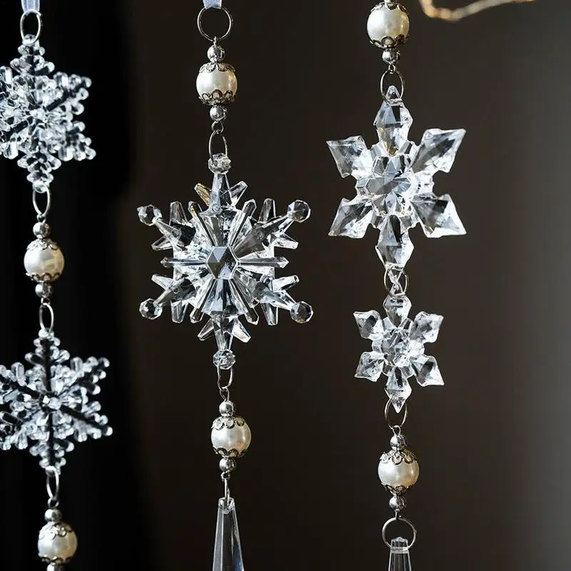 Decorações decorativas do floco do neve para a árvore de Natal, pendente, acrílico
