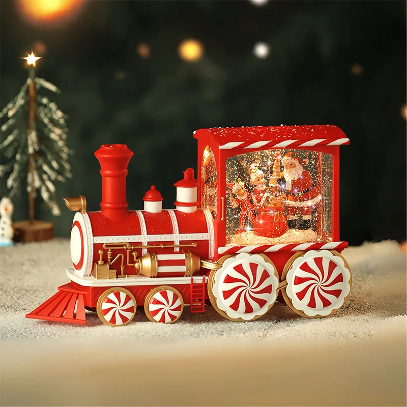 Cartoon Train Night Glow Lamp Kids Christmas Bedside Decoration Cute Engine Shaped Ornament for Holiday Gift Toddler Room Decor