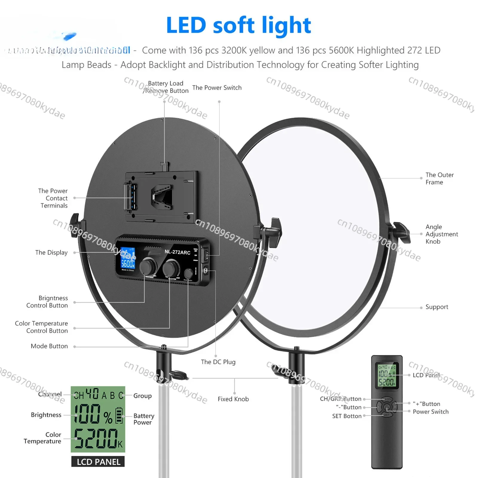 10.6-inch Round RGB Camera Selfie Led Ring Flash Light