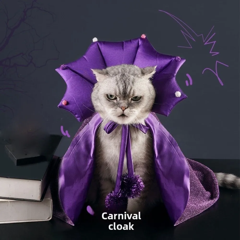 

Funny Star Pet Witch Cloak Soft Purple Halloween Pet Cloak Cloth Pet Clothes Dog Witch Costume Halloween Atmosphere