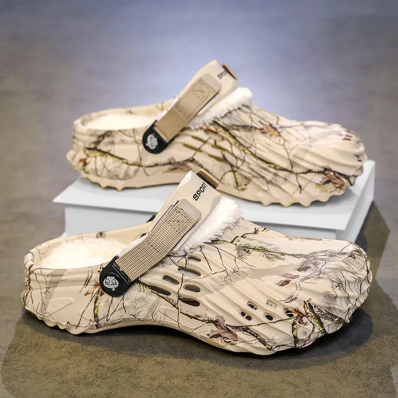 2026 Winter Slippers Men Women Indoor Warm Slippers Summer Removable Sandals Man Casual Non Slip Plush Fur Clogs for Men Slides