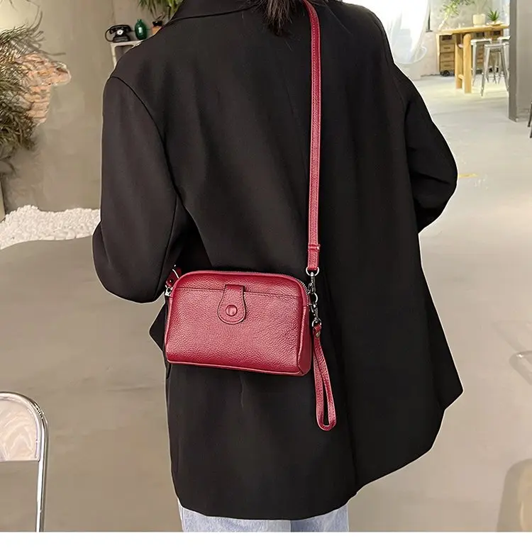 Frauen Aus Echtem Leder Schulter Tasche Neue Casual Weibliche Kleine Umhängetaschen Für Frauen Tasche Handy Tasche Tag Kupplungen – Detail 2