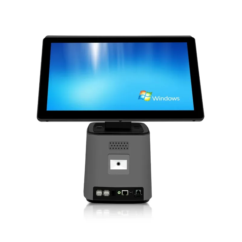 2026 15.6 Inch All-in-One POS  Dual Screen Multi-touch Capacitive Display Built-in 58mm Printer QR Code Cash
