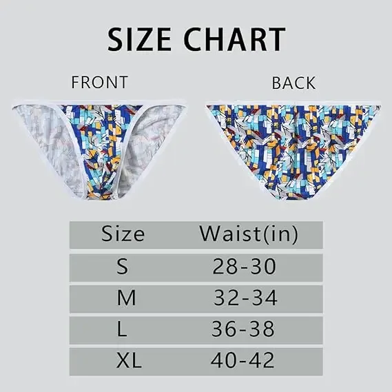 Jinshi Men's Briefs Breathable Underwear Cartoon Print Comfortable Tagless Briefs Mens Printed Briefs