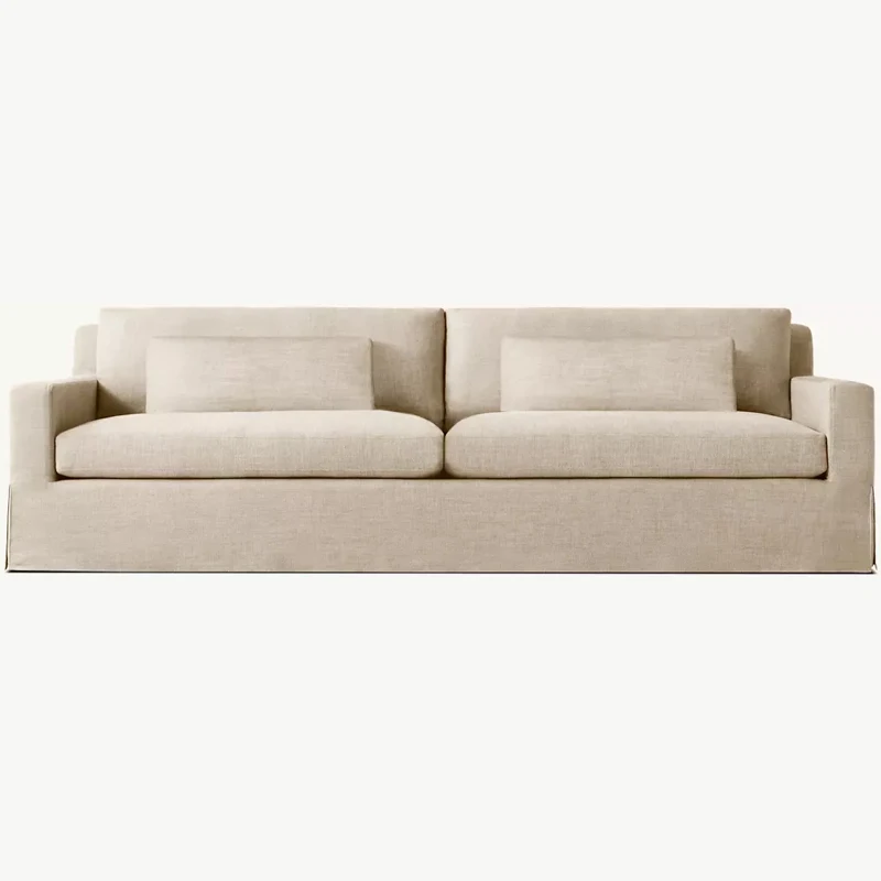 Sofá de sala de estar, sofá moderno de tela de lino, modular cómodo de lujo