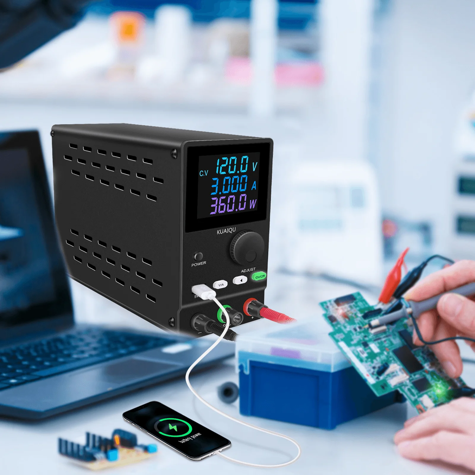 SPPS-A3010D 12V 24V 30V 10A 300W Programm le DC Power Supply with USB Interface LED Color & Power Display for L  Test