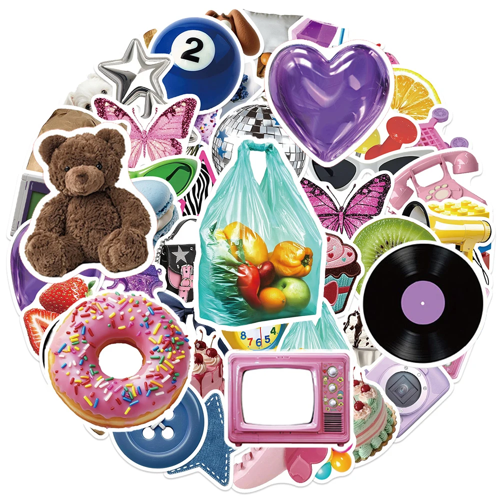 

10/30/50pcs Retro Ins Style Y2K Aesthetic Stickers Kawaii Cute Girl Sticker Decoration Suitcase Phone Skateboard Graffiti Decals