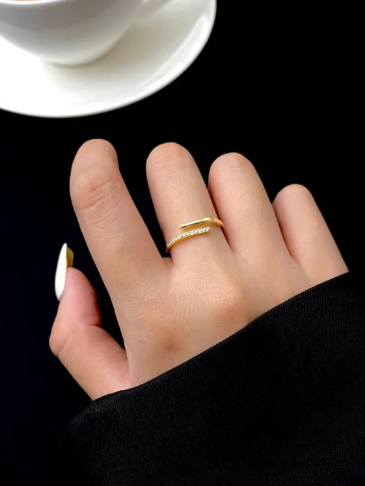 Women's 925 Sterling Silver Adjustable Zircon Ring