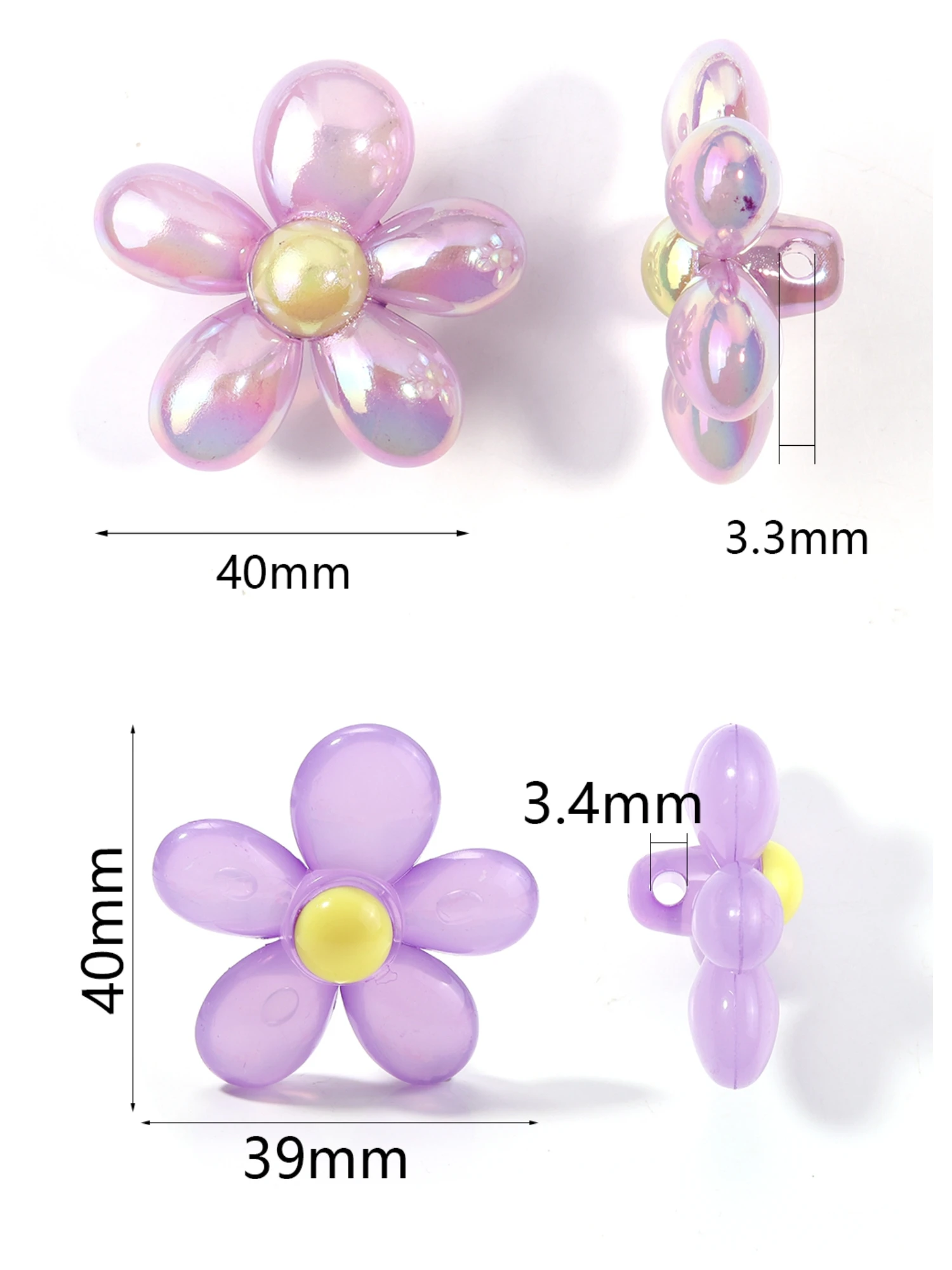 5-10 pezzi acrilico colorato cinque petali fiore perline distanziatore perline sparse fai da te fatti a mano collana orecchini perline accessori materiali