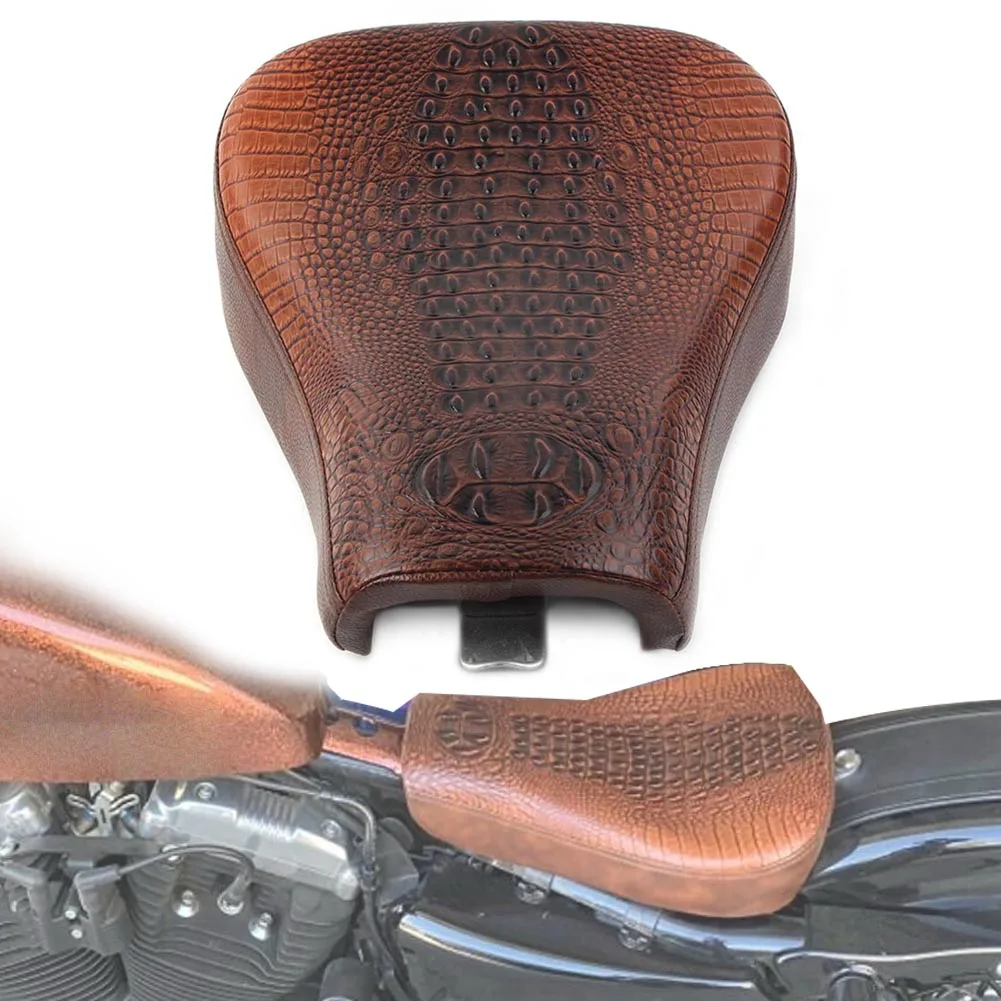 For Harley Sportster XL1200 883 72 48 2010-2015 Motorcycle Front Driver Solo Seat Brown Leather Cushion Replacement