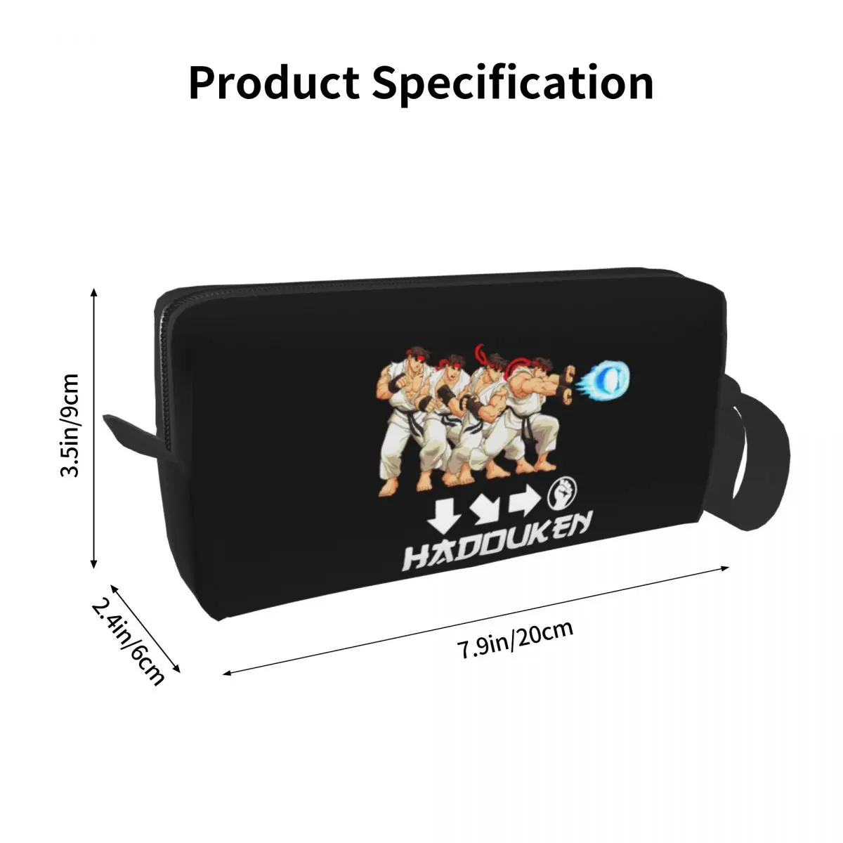 Defeated Portraits Super Street Fighter Makeup Bag Cosmetic Organizer Toiletry Cosmetic Bag for Women Beauty Travel Pencil Case