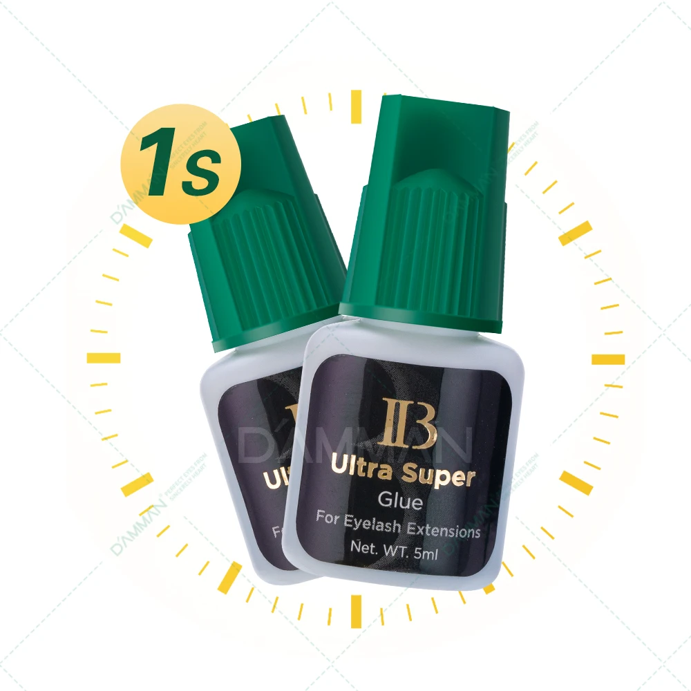 30 garrafas 5ml ib ultra super cílios adesivo ib tampa verde cola para extensões de cílios 1s secagem rápida ibeauty cola ferramentas de maquiagem