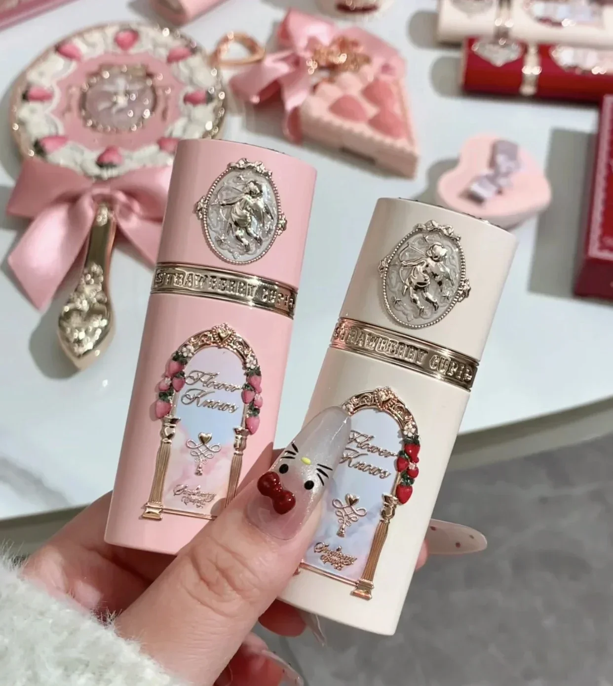 أحمر خدود سائل من سلسلة فلور سترابيري كيوبيد، مرطب يدوم طويلاً، مقاوم للماء، أحمر خدود كونتور للوجه الطبيعي #2