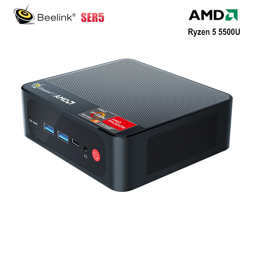 Beelink SER5 AMD Ryzen 5 5500U Windows 11 MINI PC DDR4 16GB 500GB NVMe WIFI6 BT5.2 1000M LAN Desktop Gaming Computer