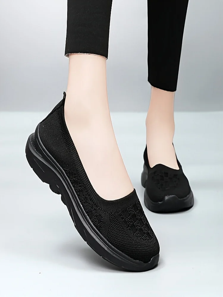 Nuevas zapatillas de deporte para mujer, mocasines planos, zapatos cómodos y poco profundos, mocasines para mujer, zapatos vulcanizados de Ballet con plataforma sin cordones para mujer