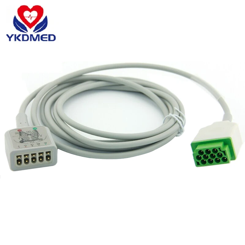 

Совместимый кабель GE-Marquette ECG, 5 выводов, AHA 11Pin