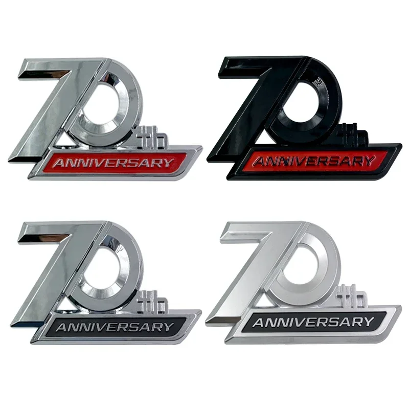 3D ABS 70th Anniversary Logo Car Side Fender Rear Trunk Emblem for Toyota Land Cruiser LC200 LC300 FJ200 Badge Sticker Decals