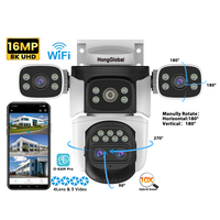 HongGlobal 16MP PTZ 4K Video Smart Camera O-KAM Pro 10X Zoom 4 Lens 360 Wireless WiFi Home Security CCTV Surveil Network Camera