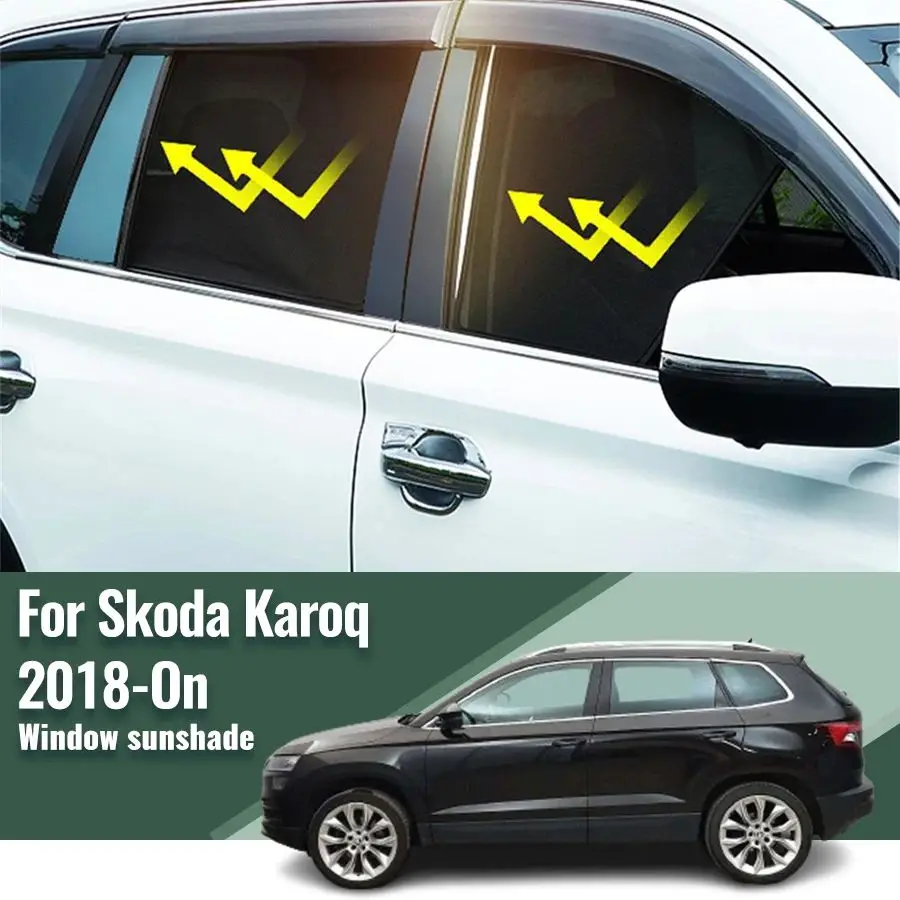 

For Skoda Karoq NU7 2018-2023 Car Curtain Window Sunshade Covers Magnetic Sun Shade Visor Solar Auto Accessories