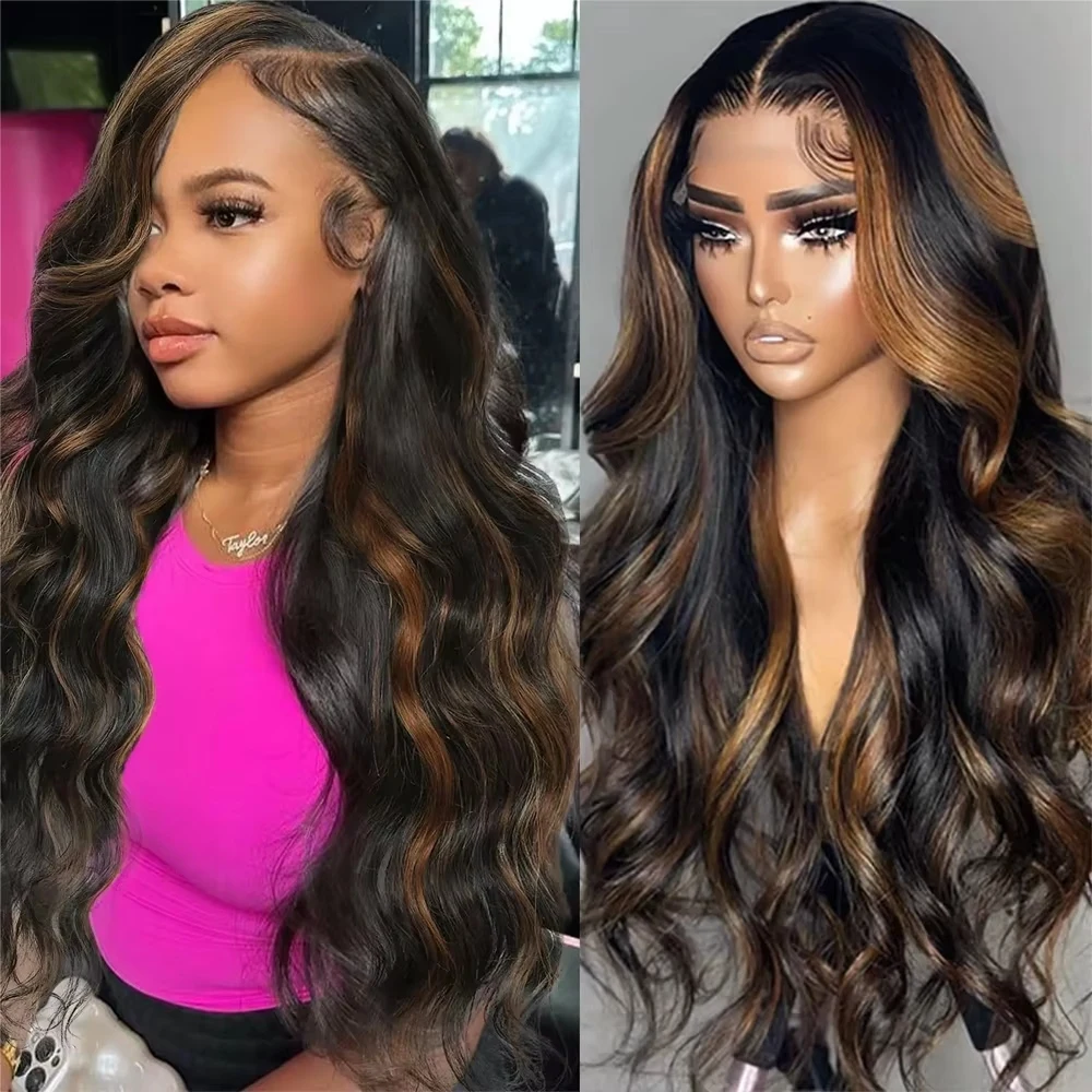 

Парик FB30 Highlight Body Wave 13x4 HD с невидимой кружевной основой, предварительно проработанной естественной линией роста волос, гладкий, блестящий, густой, мягкий, шелковистый, 18-46 дюймов