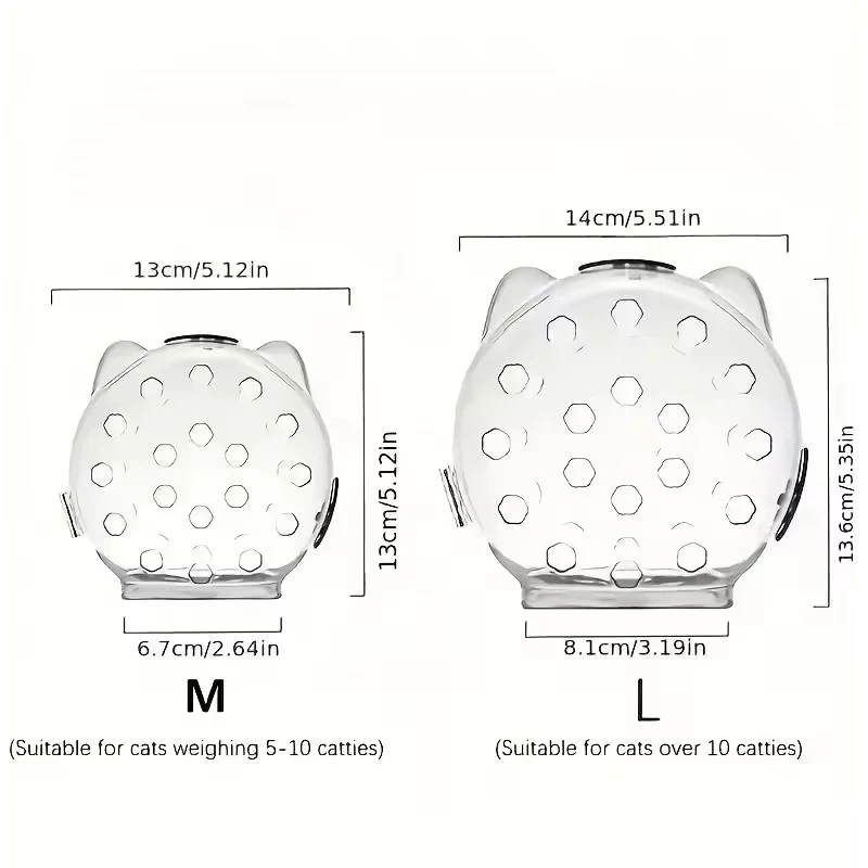 

Pet Grooming Anti-Bite Anti-Licking Space Hood Cat Bite Proof Head Cover Breathable Helmet Transparent Muzzle for Nail Trimming