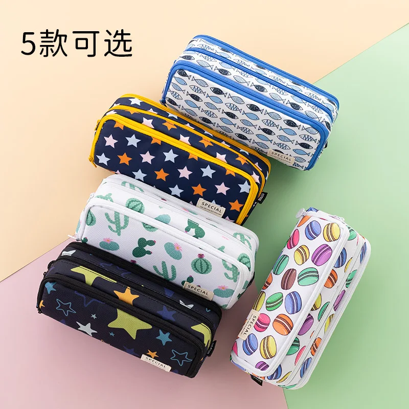 Pencil Case Large Storage Pensil Bag Pouch Marker 3 Compartment Stationery Pen Collect Holder for Adults Office Organizer Gifts