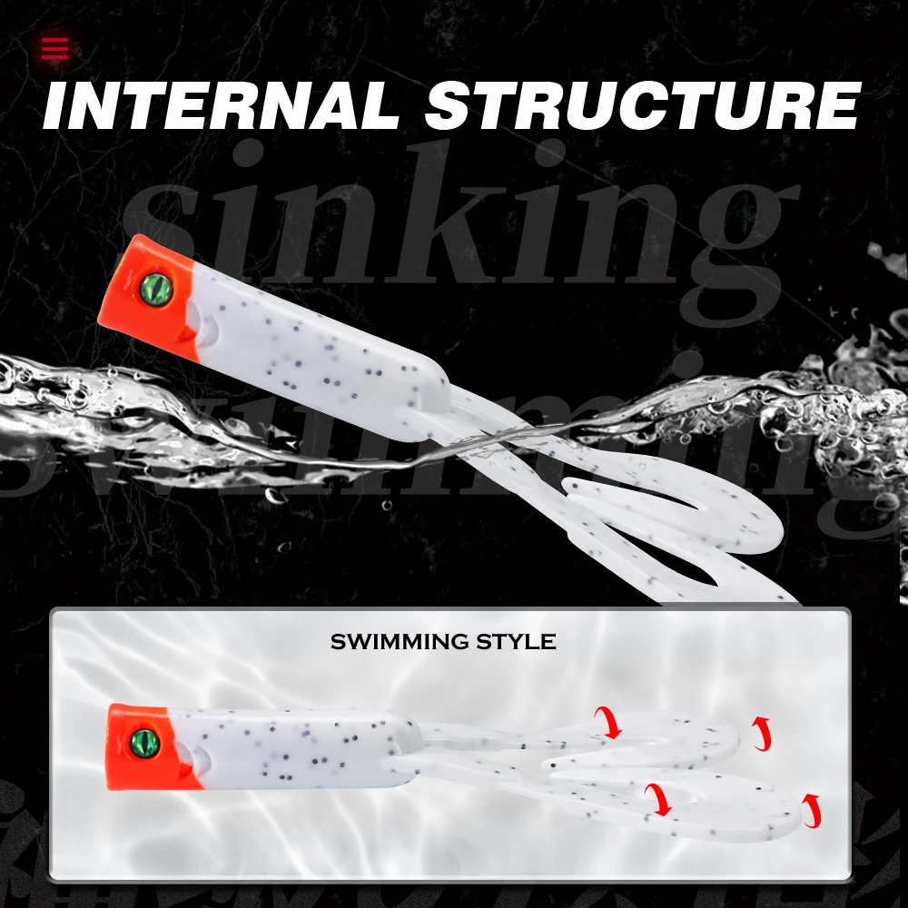 Hunthouse 175mm Soft Silicone Fishing Lure with Double Tail product image 3