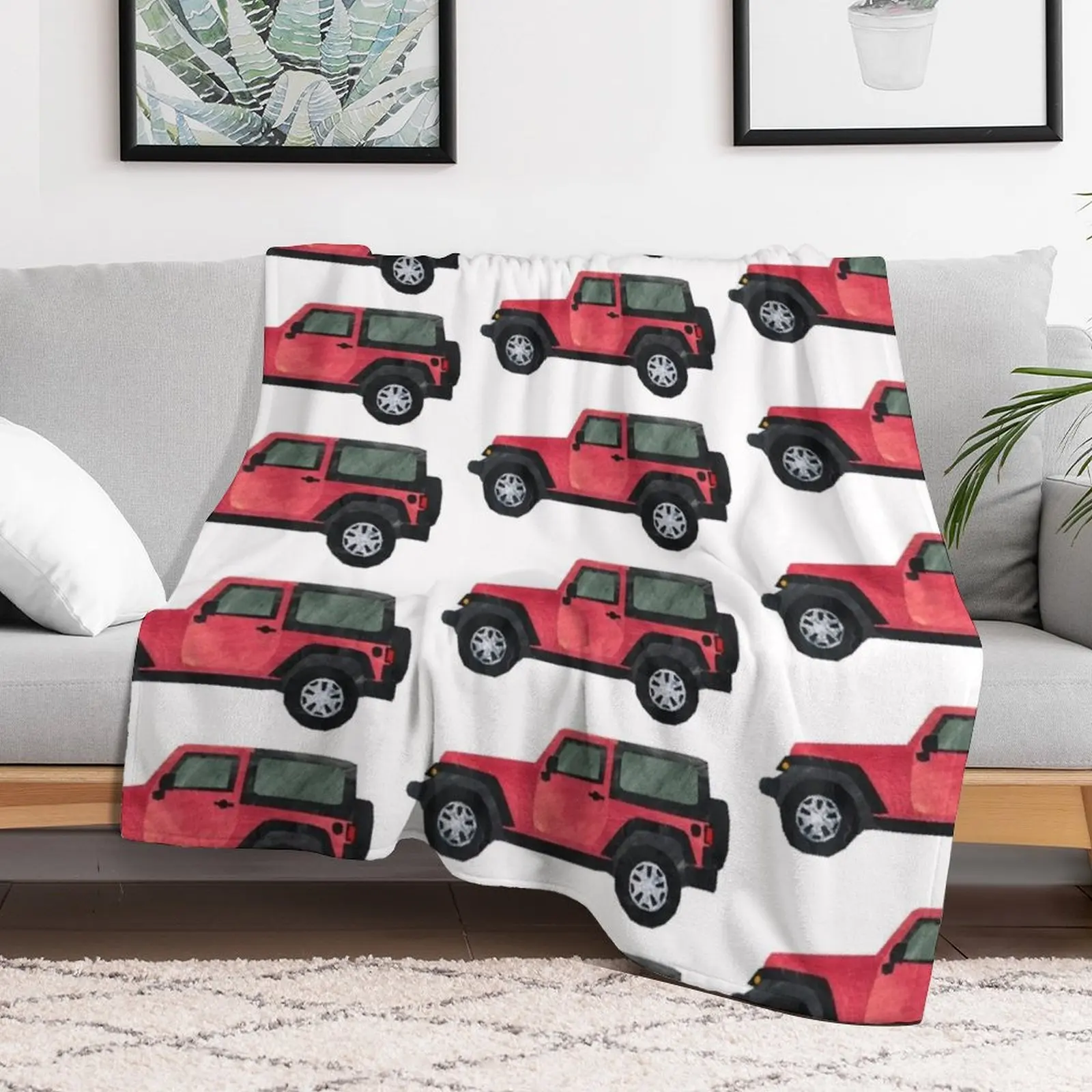 Red 4x4 Throw Blanket funny gift Heavy Blankets