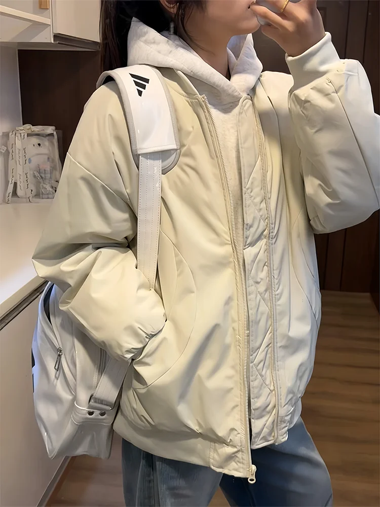 

Thiened Cotton Jaet MA Pilot Sle for Men And Women Autumn Winter Stand Collar Baseball Game Cotton Coat Outerwear