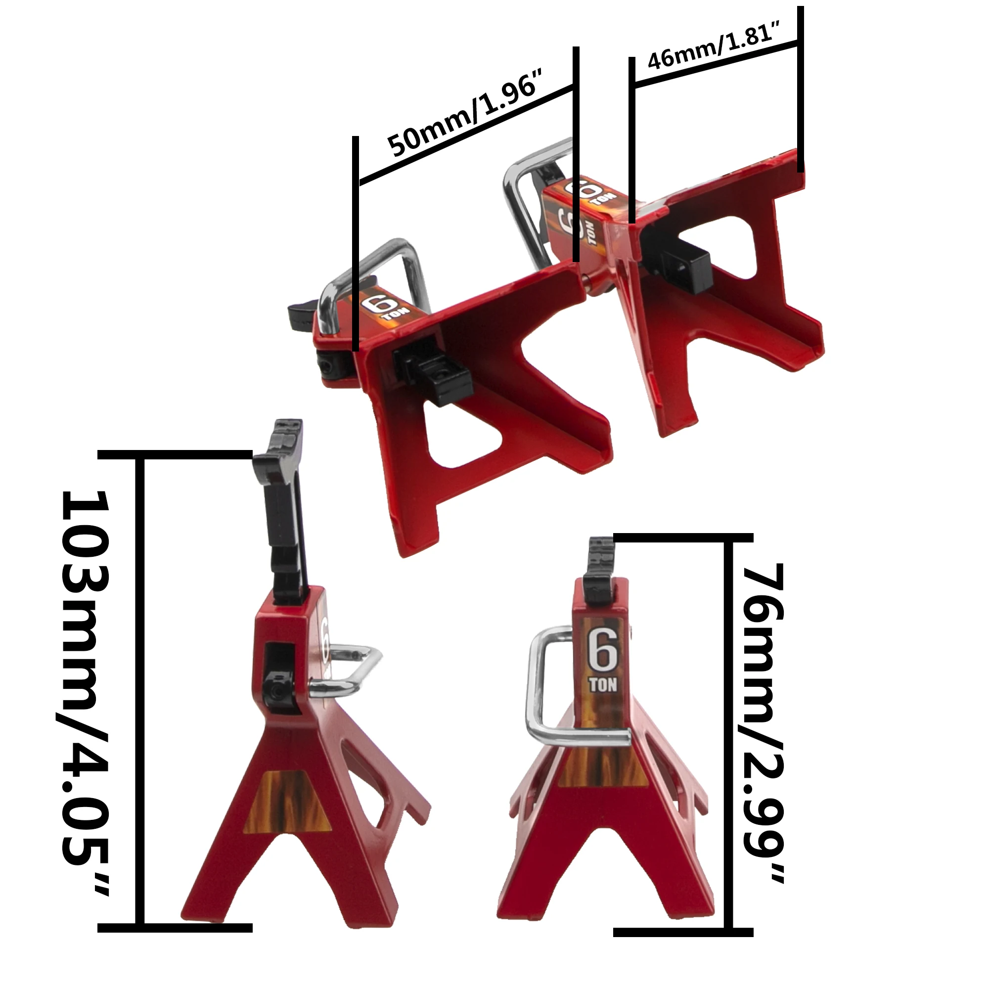 ﻿ 4 Stuks 1/10 RC Schaal Speelgoed Decoratie Metalen RC Jack Speelgoed Stands Simulatie voor Traxxas TRX4 Axiale RC4WD RC Klimmen Crawler auto