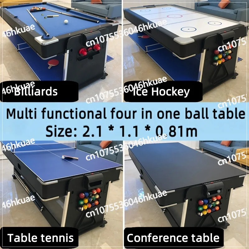 4-In-1 Pool Table, Multifunctional Foldable Indoor Ice Hockey Table, Business Meeting Table