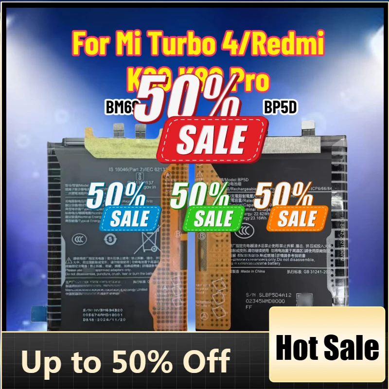

BM69 BP5D Battery for Mi Turbo 4/Redmi K80 K80 Pro Mobile Phone Battery