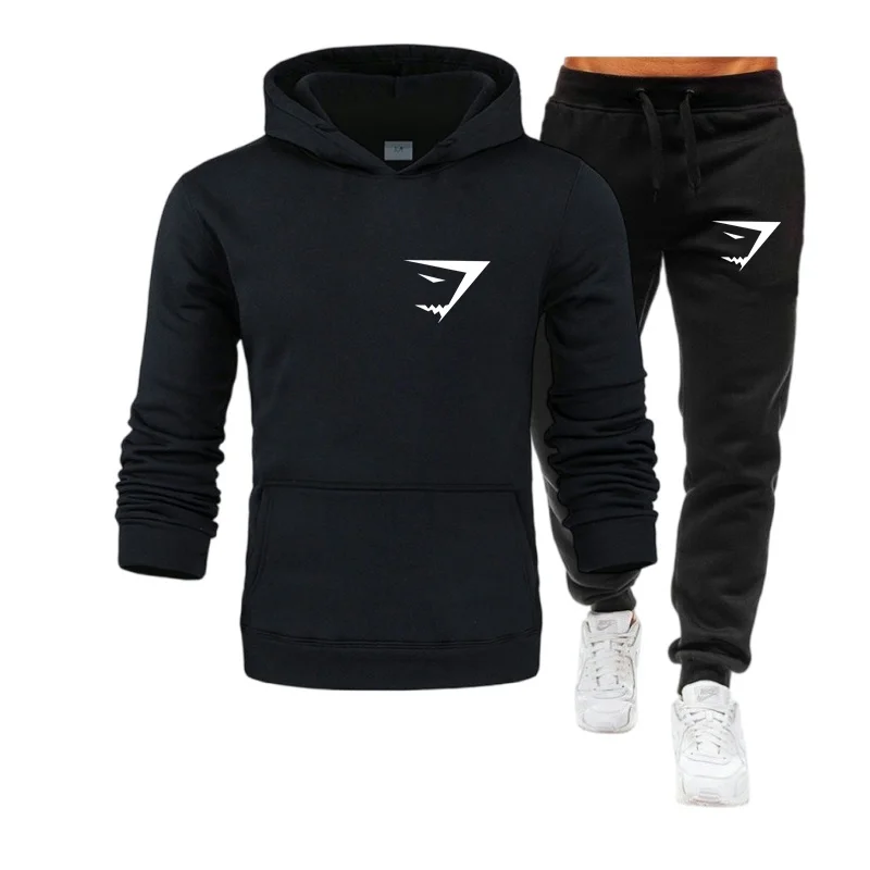 Men\'s Sets Hoodies+Pants Autumn Winter Hooded Sweatshirt Sweatpants Fashion Slim Fit Men Set Hoodie Pant Hip Hop Pullover Hoody