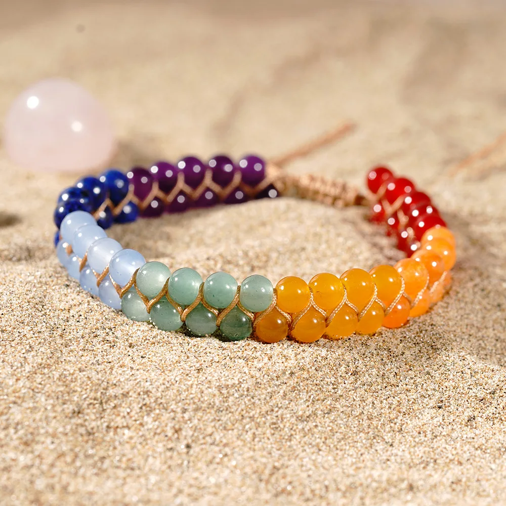 Crystal Bracelet Yoga Stone Adjustable Beads Bracelet Meditation Relaxation Anxiety Women's Bracelet