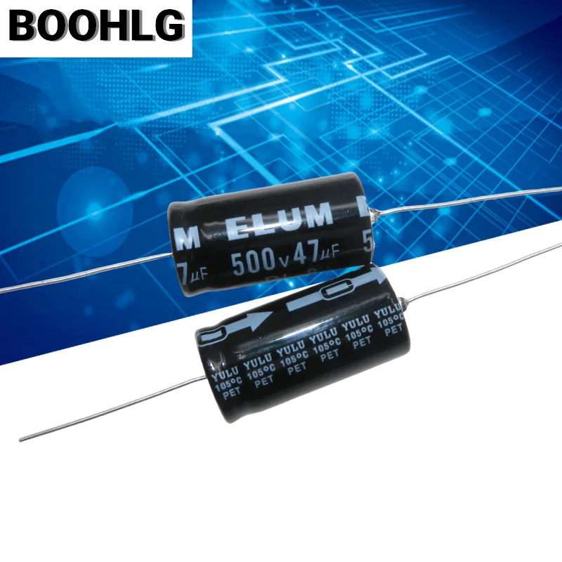 Imagem -02 - Capacitor Eletrolítico Axial Polarizado Elum SA 500v 47uf 18x40 mm Peças