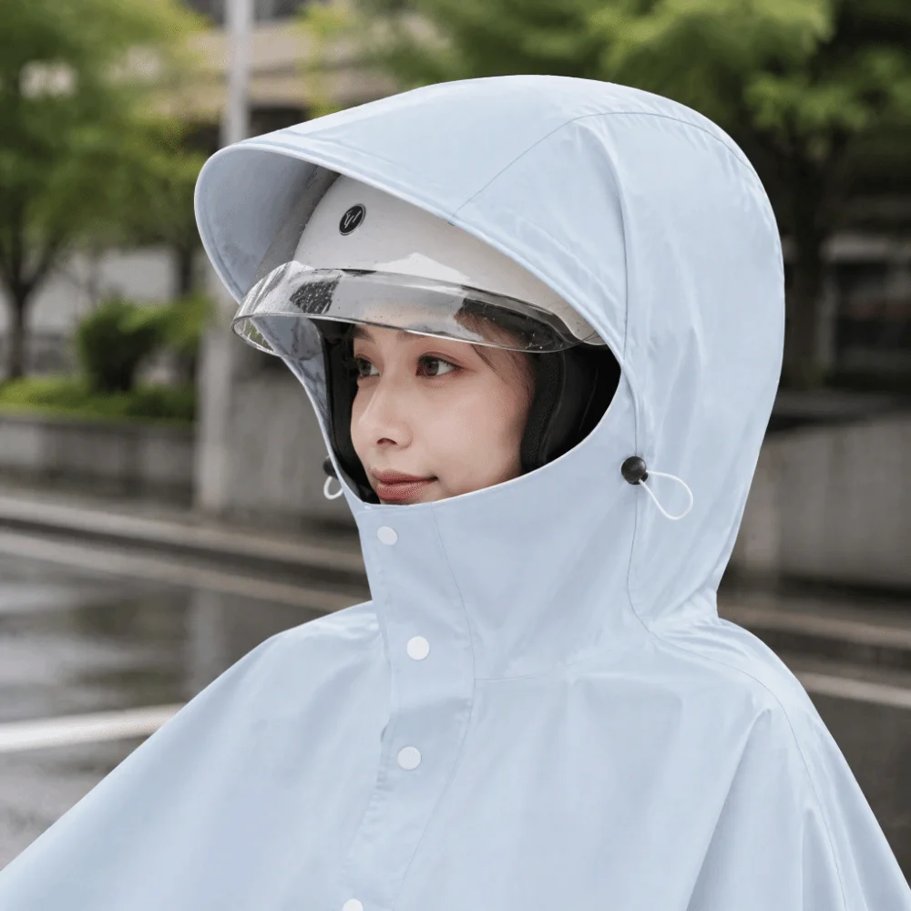 Thickened Rain Poncho Waterproof Heavy Rain Proof Rain Cover Integrated Design Enlarged Electric Scooter Rain Poncho Rainy Day