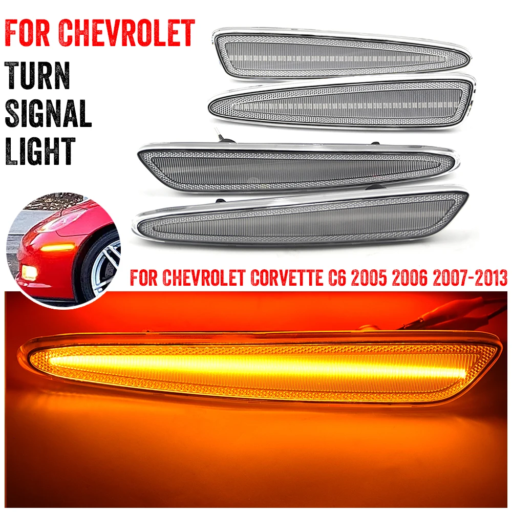 For Chevrolet Chevy Corvette C6 Turn Signal Lights Amber/Red LED Side Marker Light Driving Lights Side marker Lamps 05-13